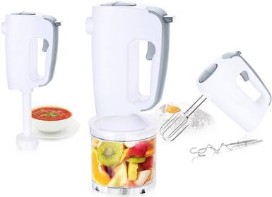 Emerio Handmixer mit Knethaken, Quirle, Zerkleinerer (HMS-113257.11)