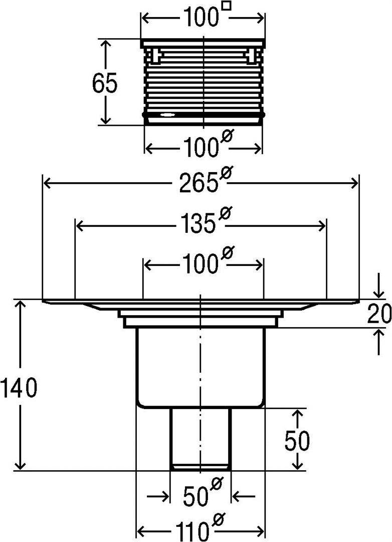 Viega Bodenablauf Advantix mit Edelstahlrost 100 x 100