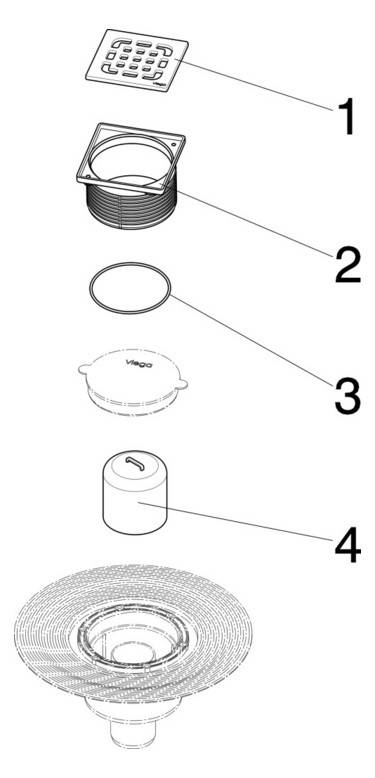 Viega Bodenablauf Advantix mit Edelstahlrost 100 x 100