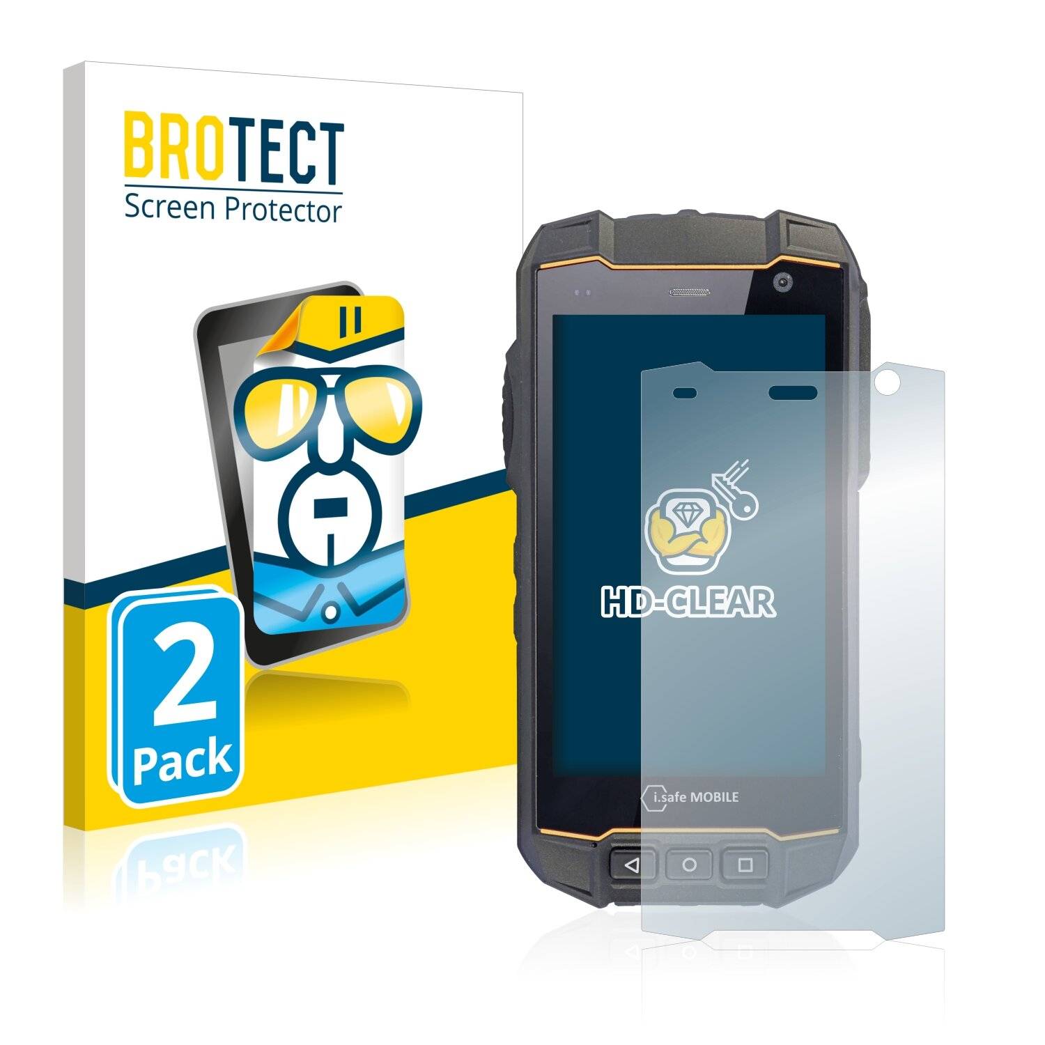 2x BROTECT HD-Clear Displayschutzfolie für i.safe