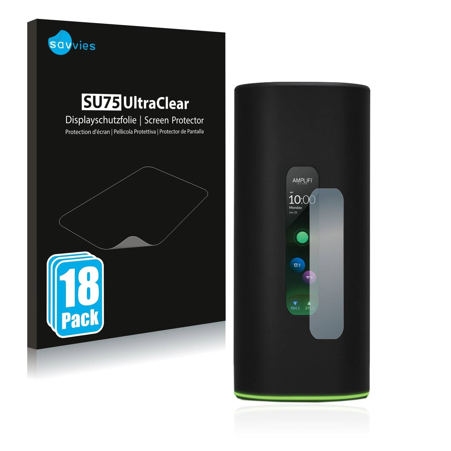 18x Savvies SU75 Displayschutzfolie für Ubiquiti Amplifi