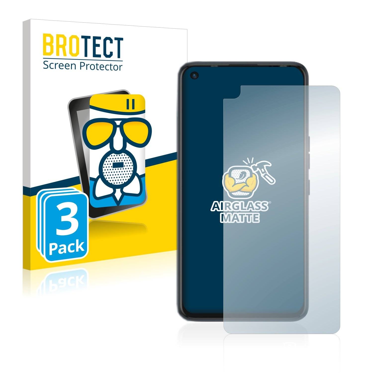 3x BROTECT AirGlass Matte Schutzglas Folie für Tecno Camon