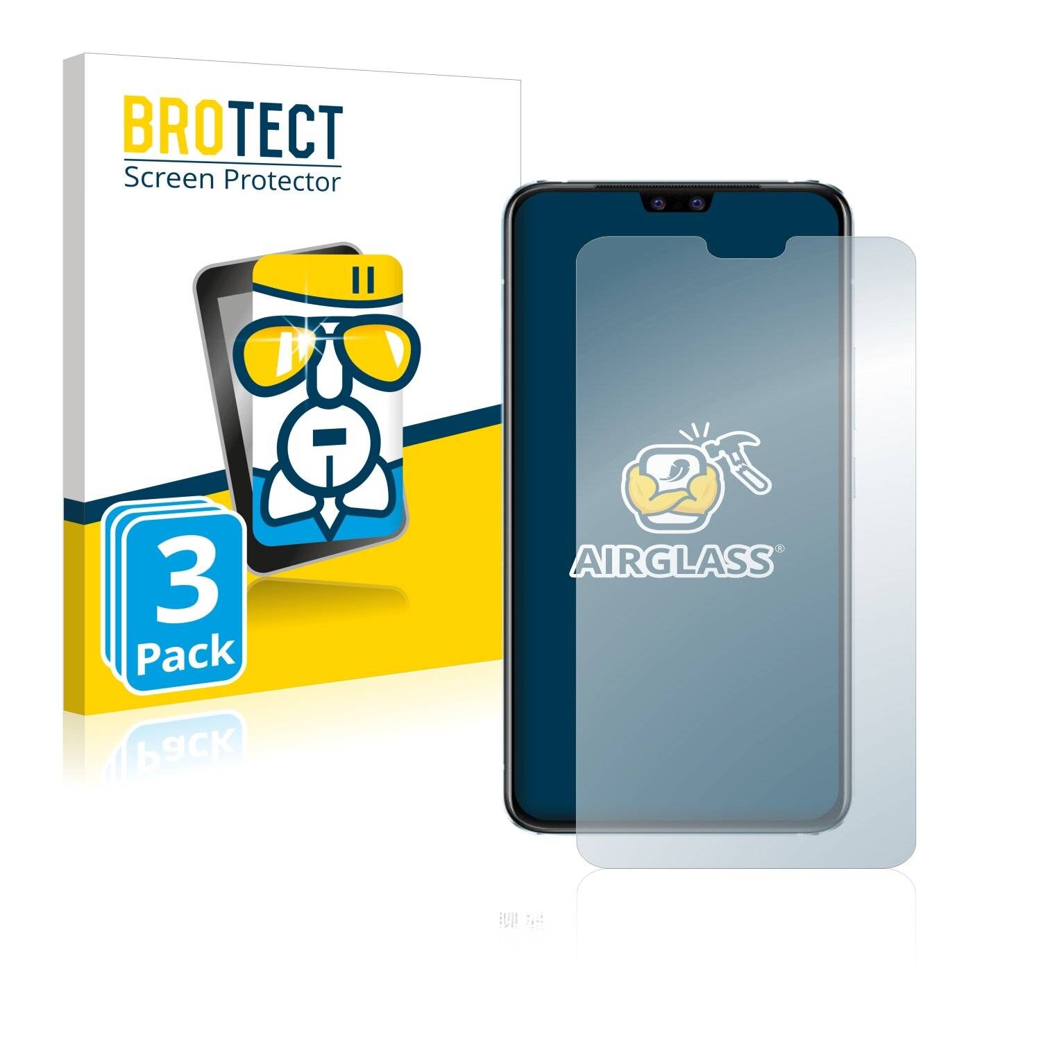 3x BROTECT AirGlass Schutzglas Folie für Vivo
