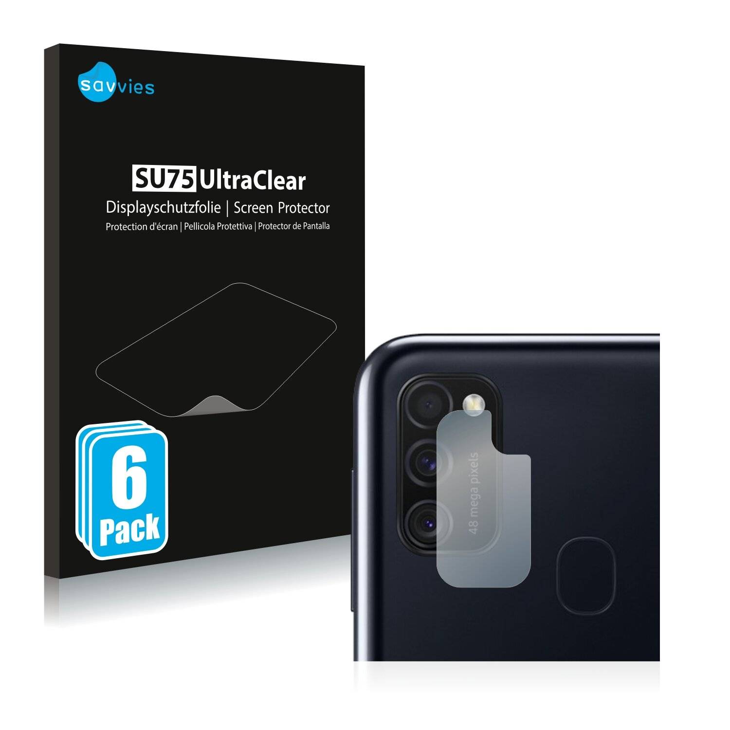 6x Savvies SU75 Displayschutzfolie für Samsung Galaxy M21 2021 (NUR