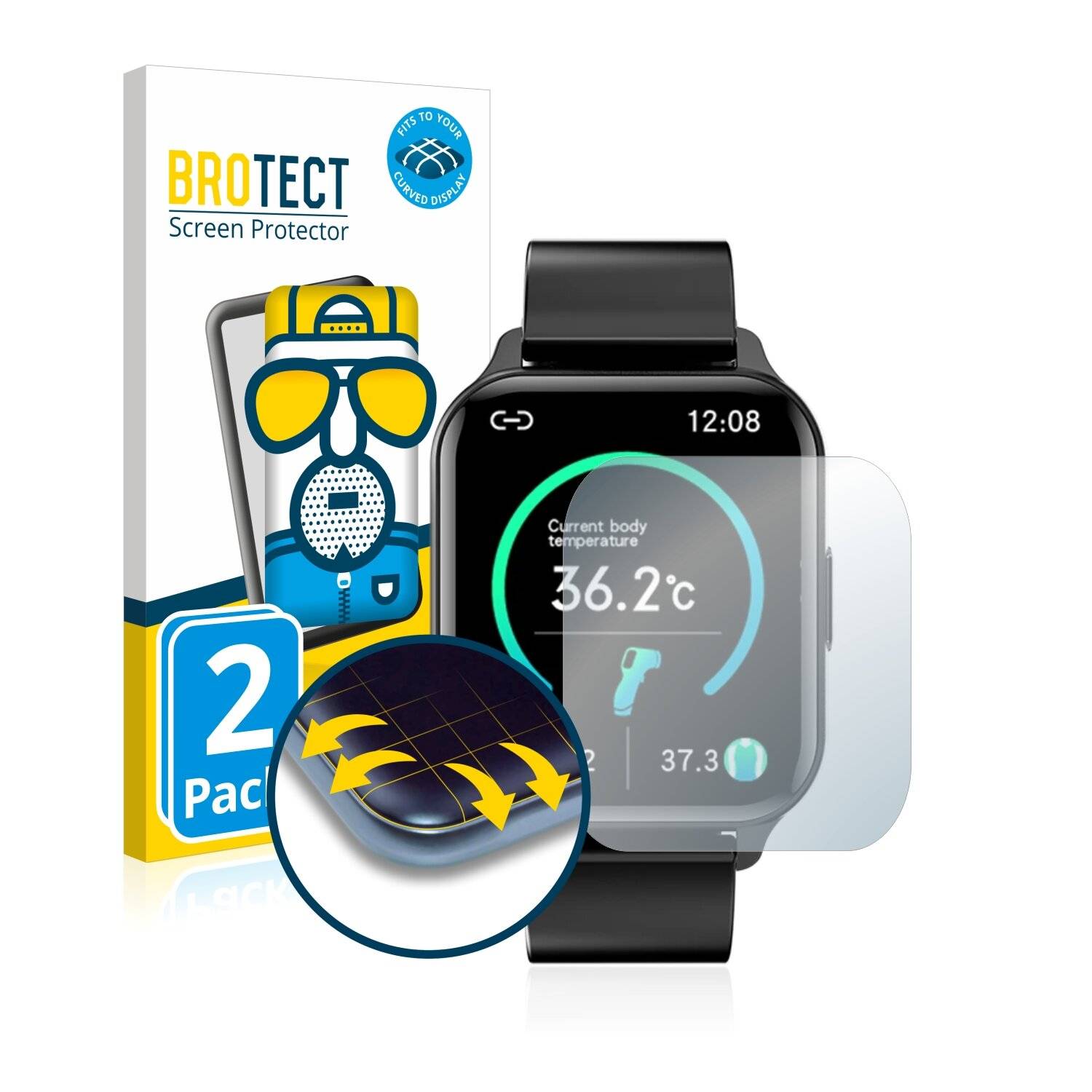 2x BROTECT Flex Matte Full-Cover Displayschutzfolie für Bakeey