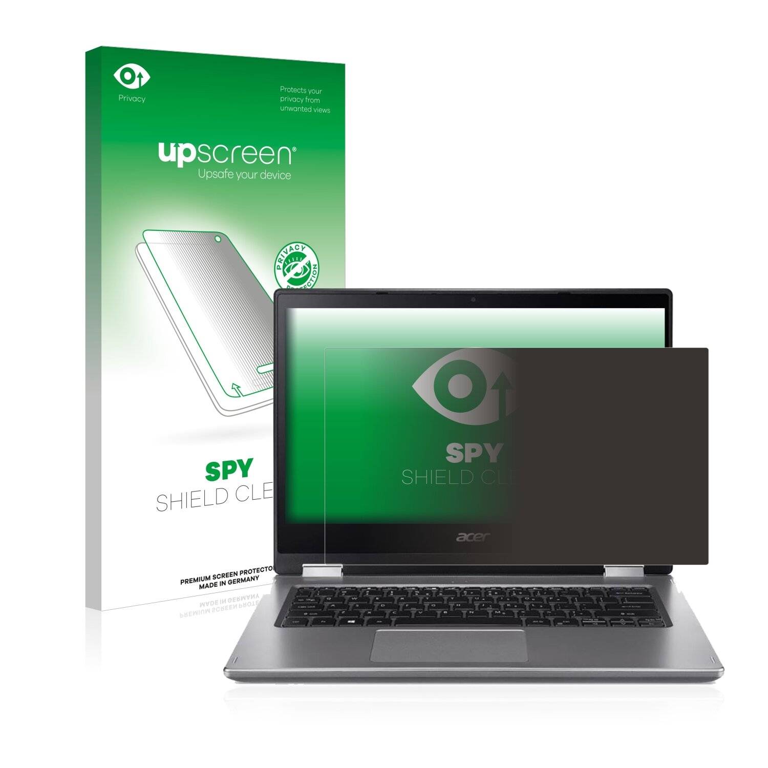upscreen Spy Shield Clear Premium Blickschutzfolie für Acer Spin 3
