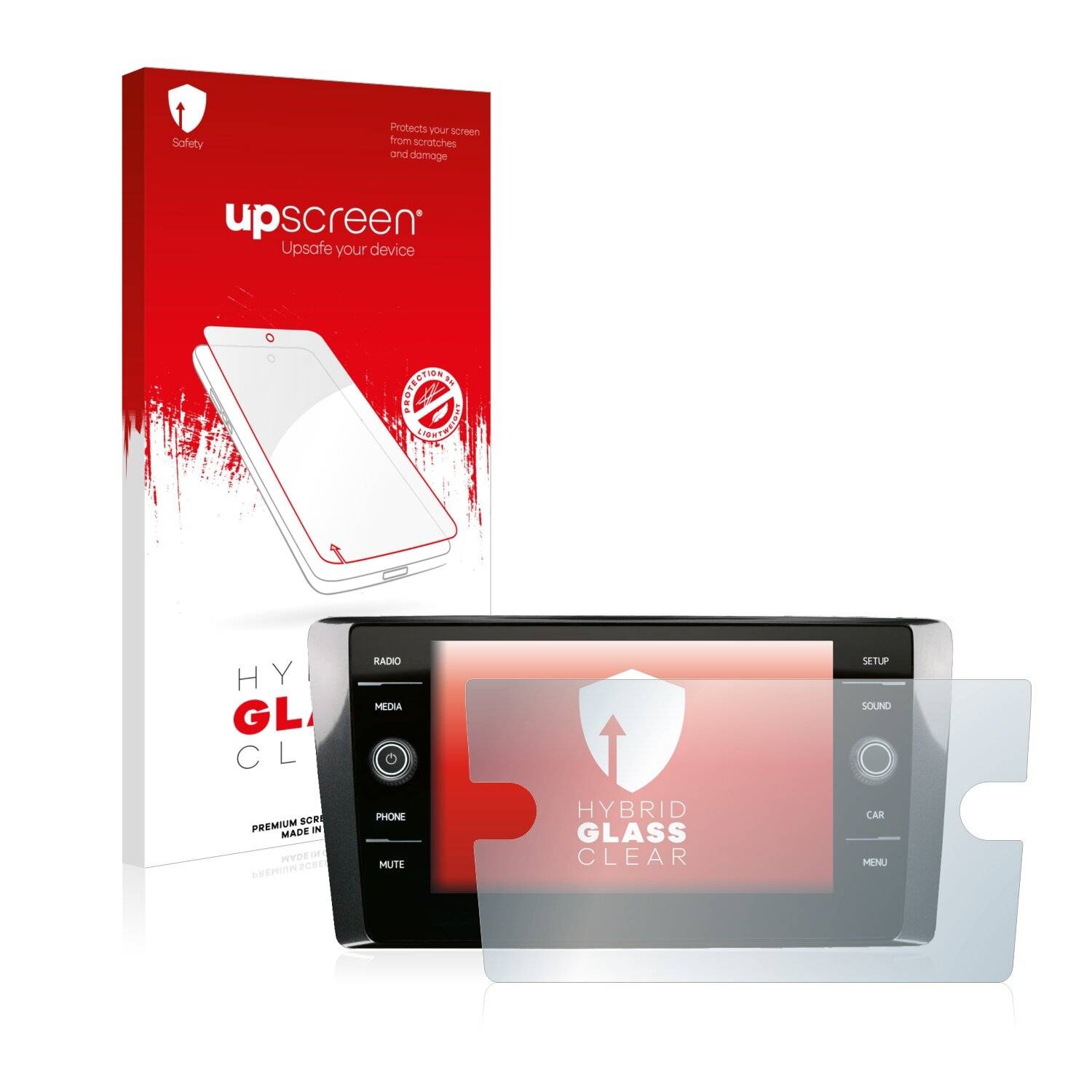 upscreen Hybrid Glass Clear Premium Schutzglas Folie für Volkswagen T-Cross 2020 Discover
