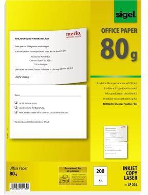 SIGEL Kopierpapier LP202 A4 querperforiert auf A5 100 Bl./Pack.