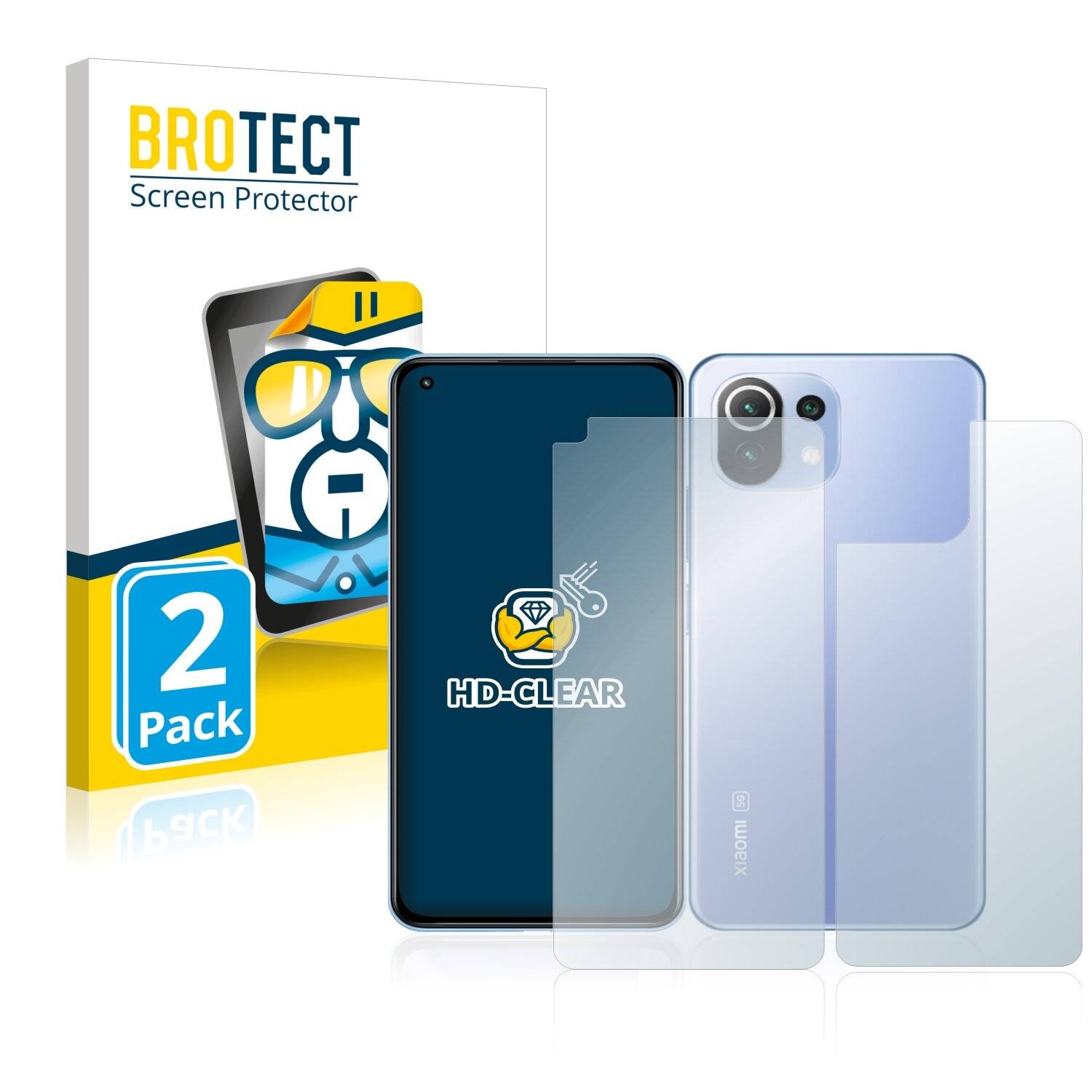 2x BROTECT HD-Clear Displayschutzfolie für Xiaomi 11 Lite 5G NE (Vorder +