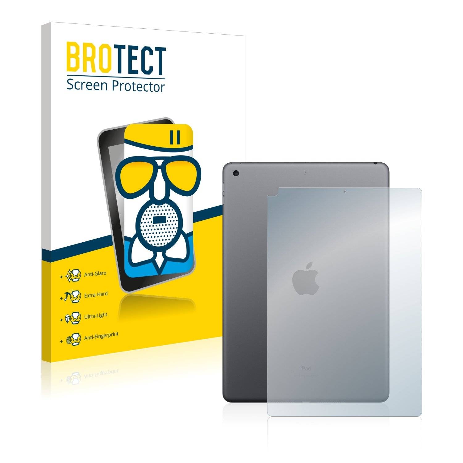 BROTECT AirGlass Matte Schutzglas Folie für Apple iPad 10.2 WiFi 2019 (Rückseite, 7.
