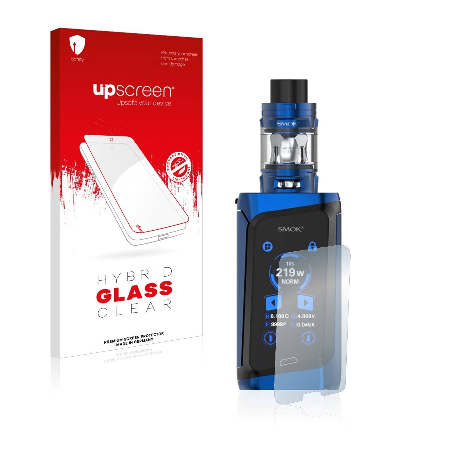 upscreen Hybrid Glass Clear Premium Schutzglas Folie für Smok Morph