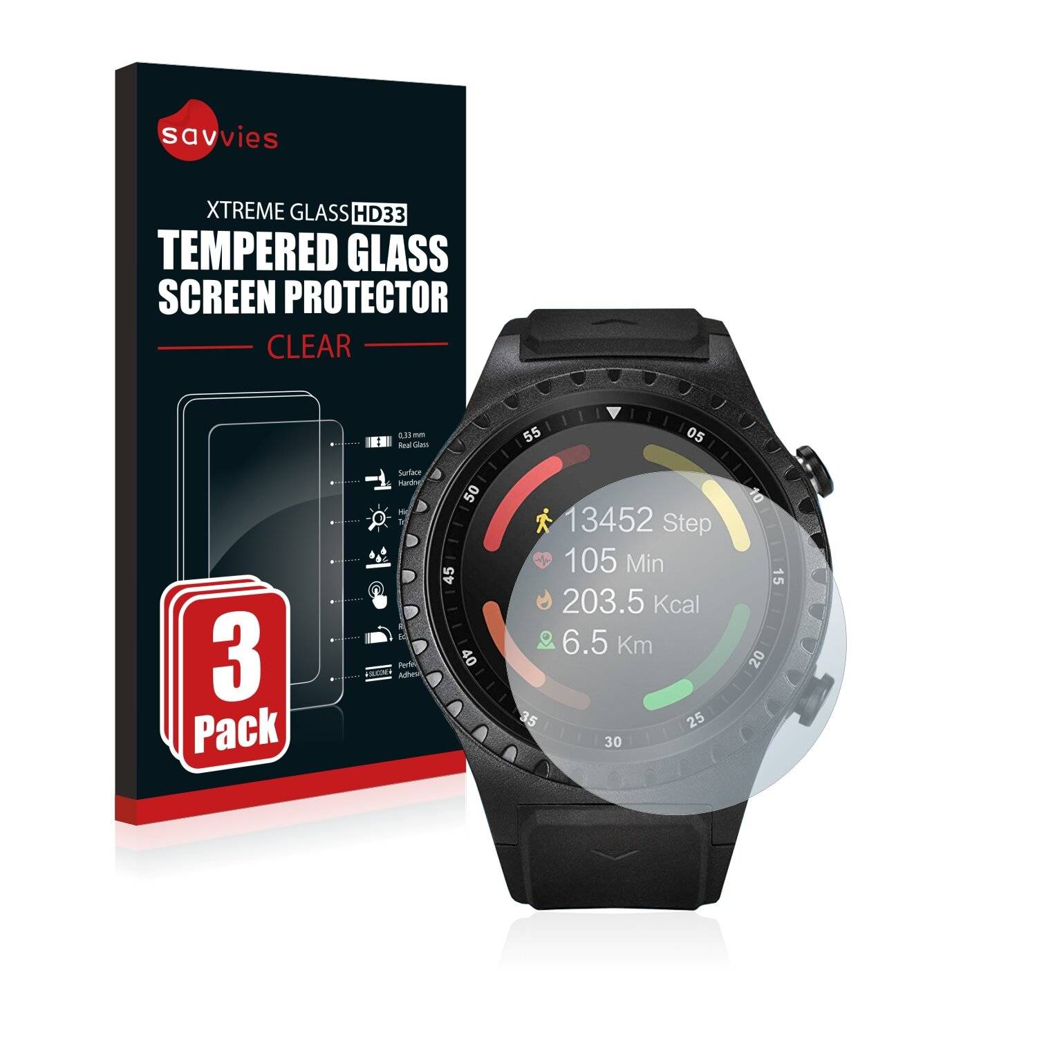 3x Savvies HD33 Clear Schutzglas für ACME