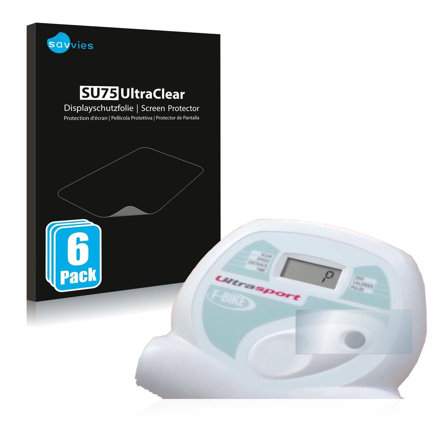 6x Savvies SU75 Displayschutzfolie für Ultrasport