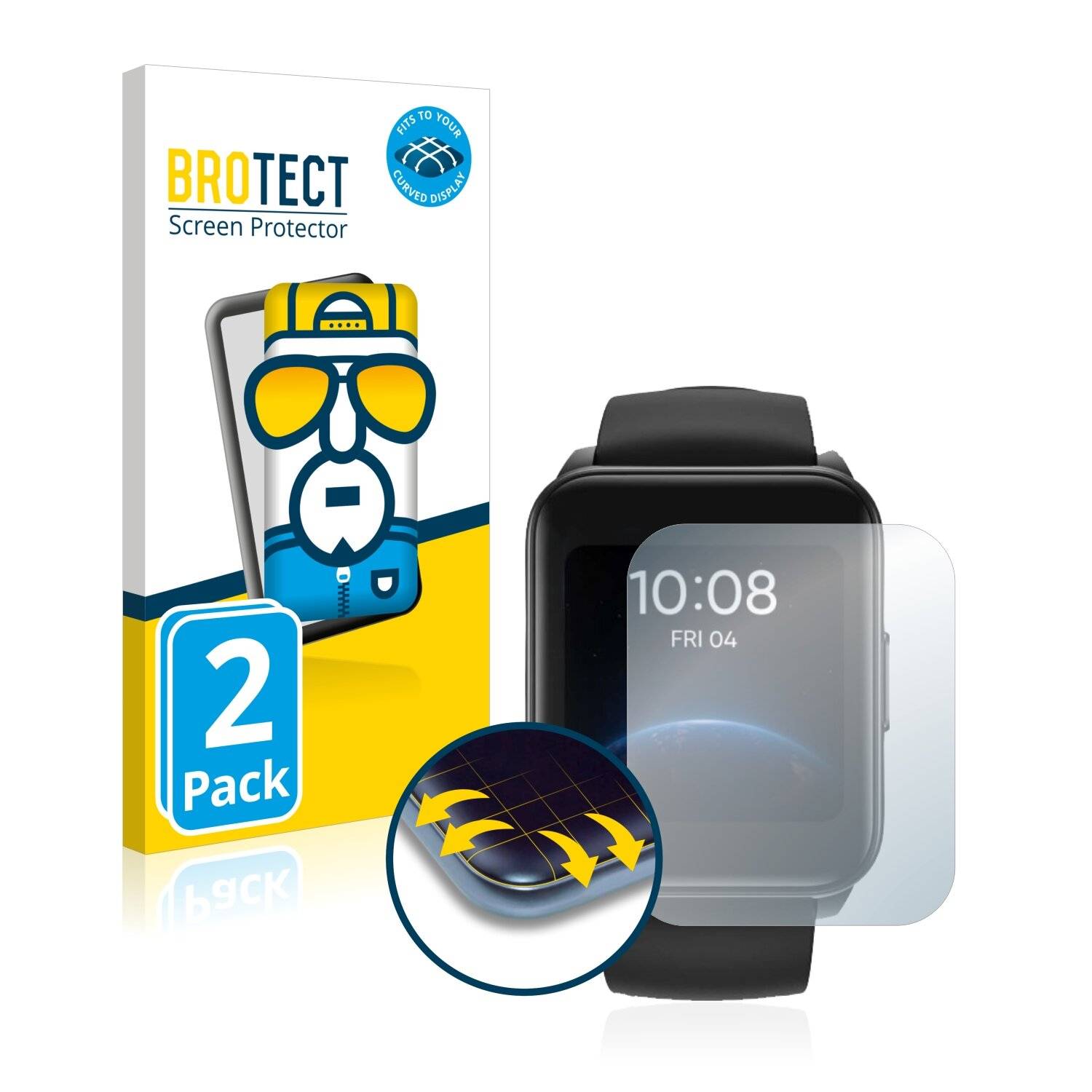 2x BROTECT Flex Full-Cover Displayschutzfolie für Realme Dizo
