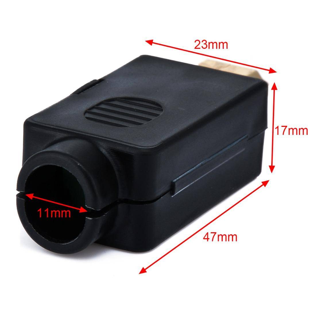 HDMI A-Stecker, 19 polig, zur Kabelmontage, Lötmontage