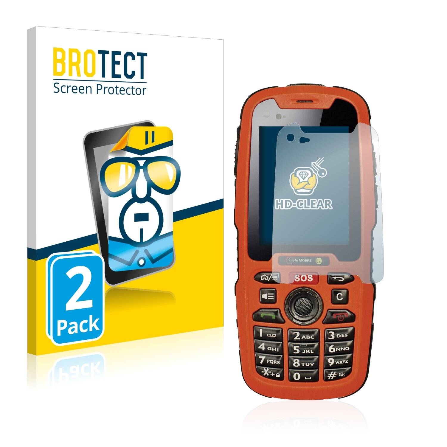 2x BROTECT HD-Clear Displayschutzfolie für i.safe Mobile