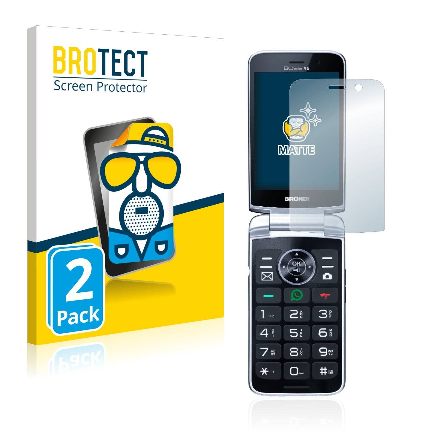 2x BROTECT Matte Displayschutzfolie für Brondi Boss 4G - Entspiegelt,