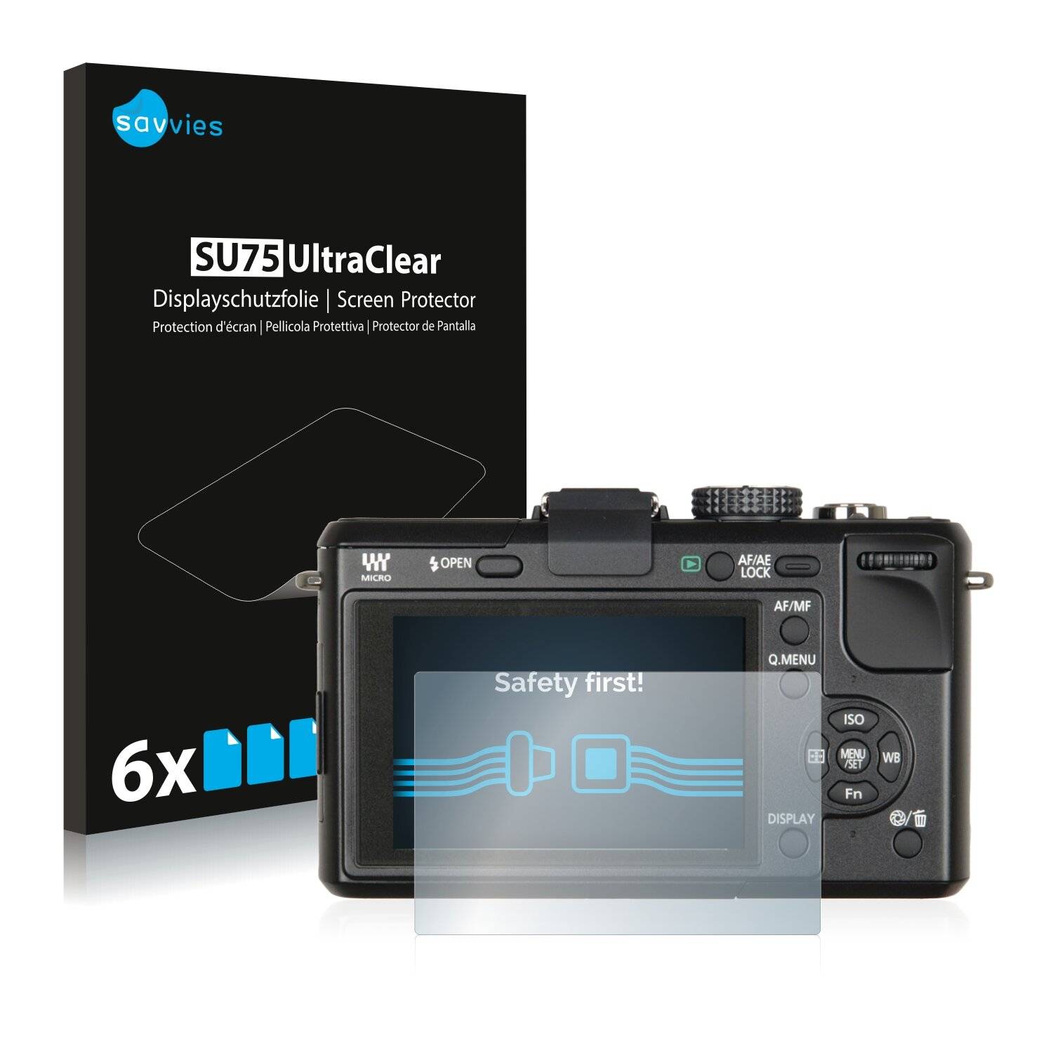 6x Savvies SU75 Displayschutzfolie für Panasonic Lumix