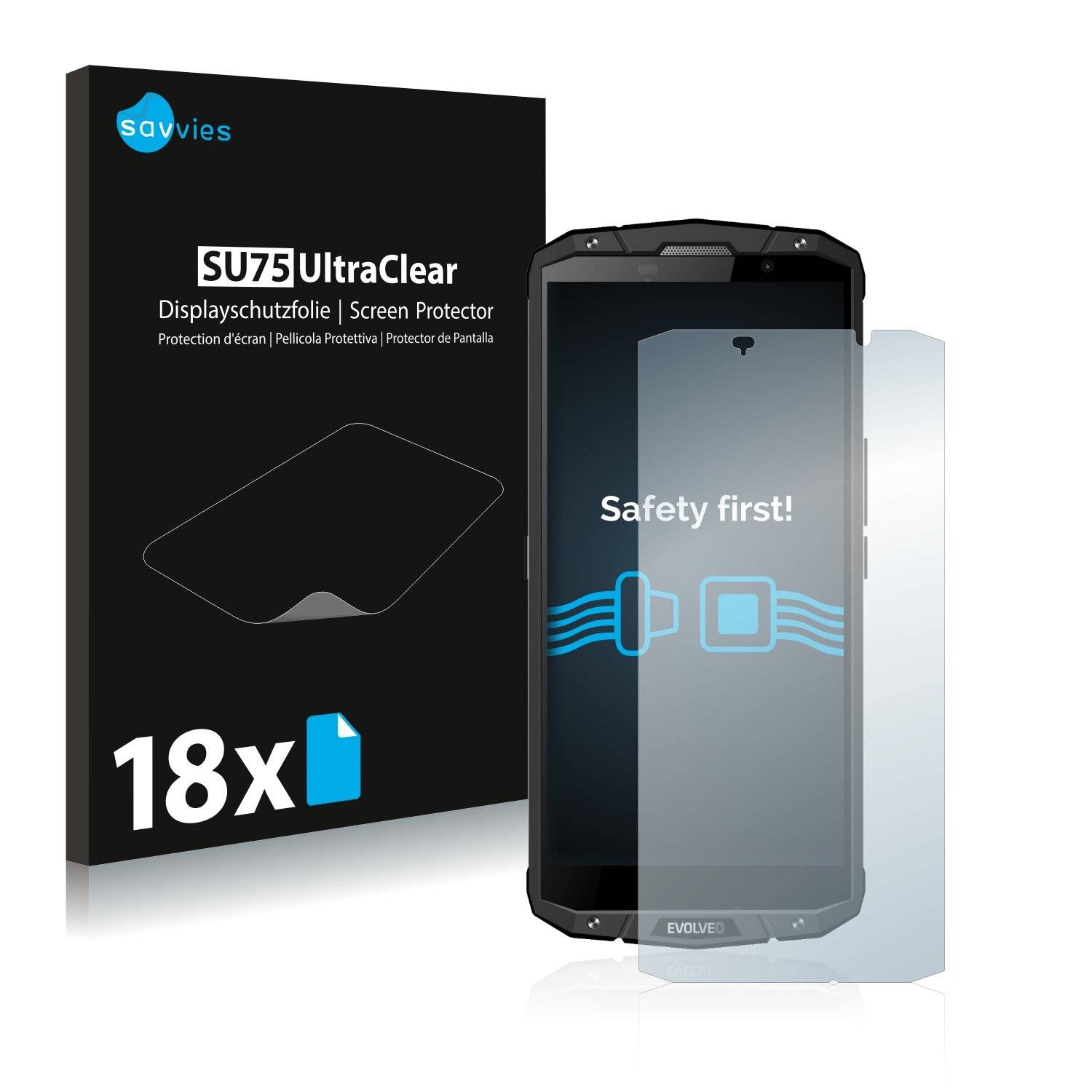 18x Savvies SU75 Displayschutzfolie für Evolveo Strongphone