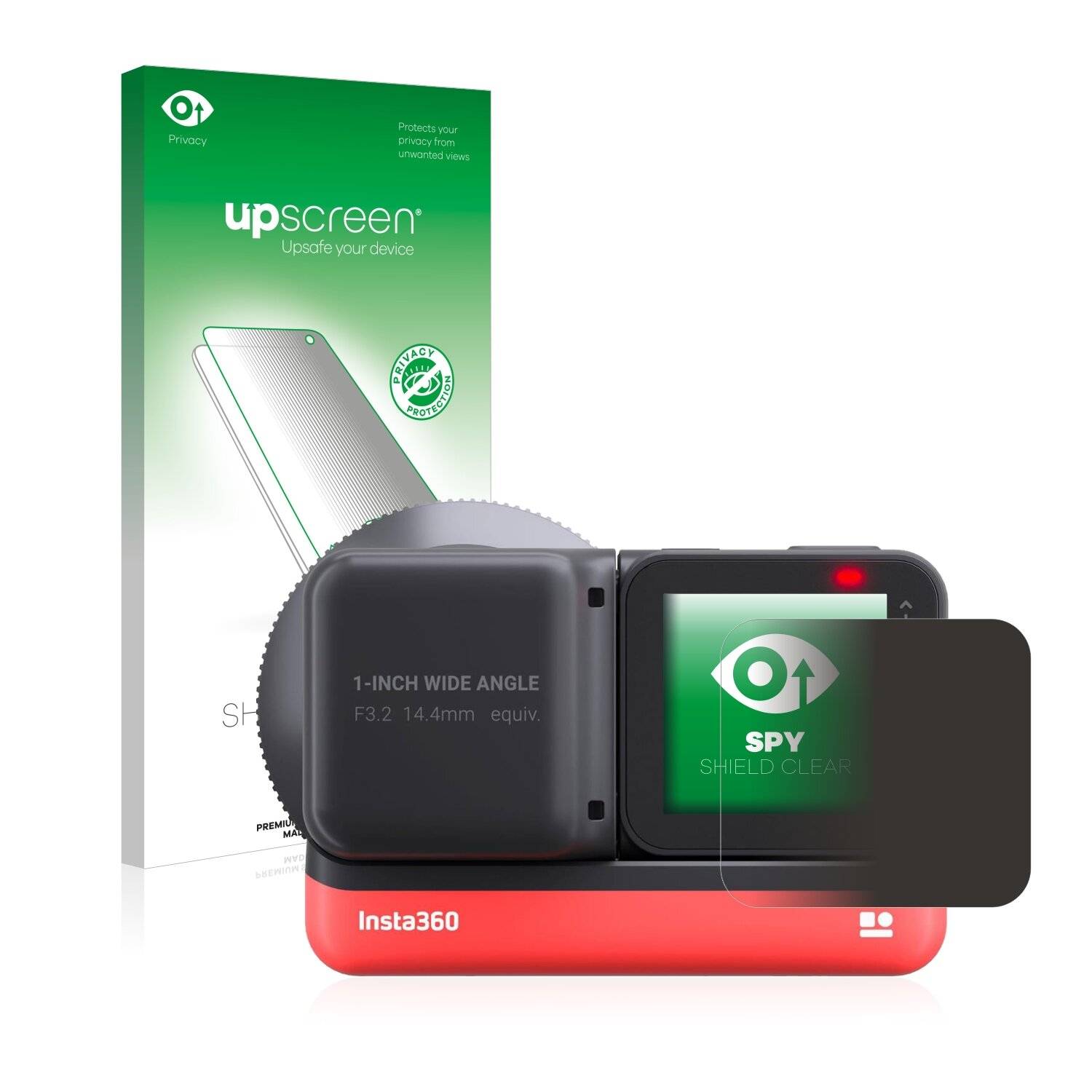 upscreen Spy Shield Clear Premium Blickschutzfolie für Insta360 One R 1-Inch