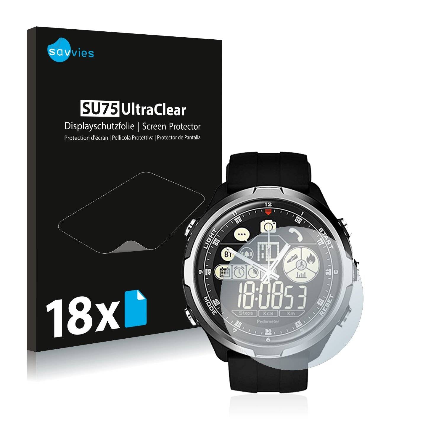 18x Savvies SU75 Displayschutzfolie für Zeblaze Vibe 4
