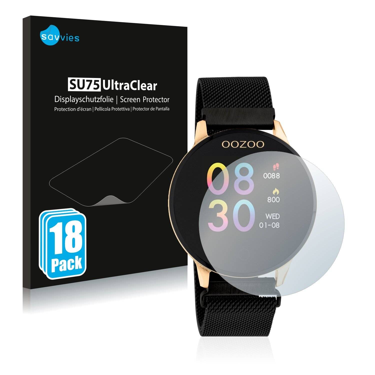 18x Savvies SU75 Displayschutzfolie für Oozoo