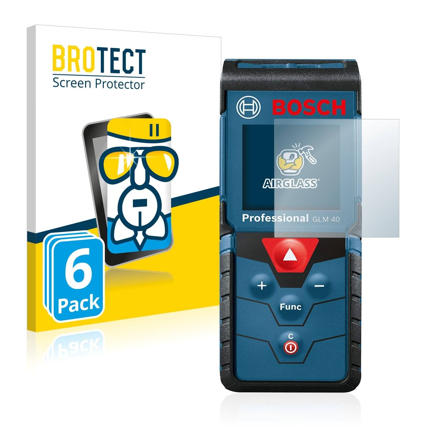 6x BROTECT AirGlass Schutzglas Folie für Bosch GLM 40