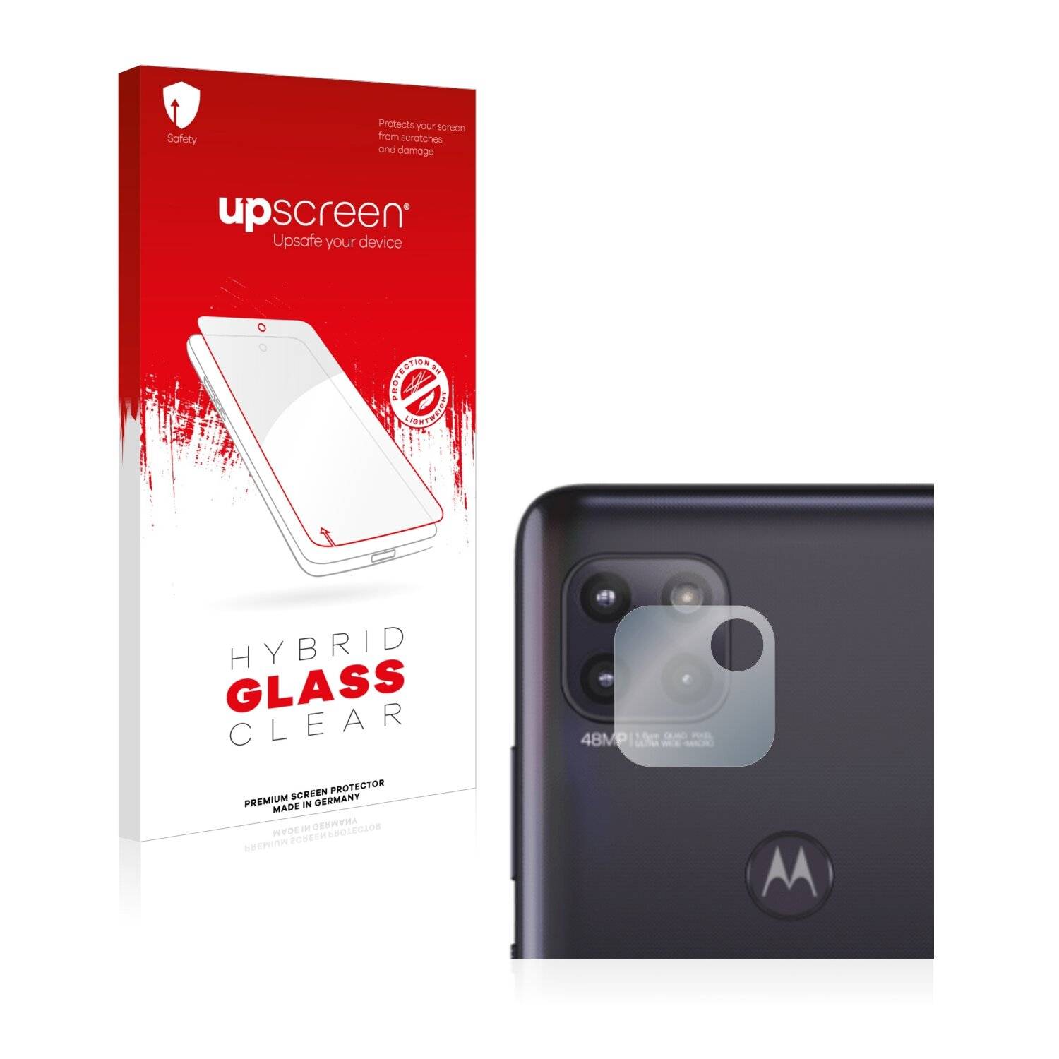upscreen Hybrid Glass Clear Premium Schutzglas Folie für Motorola Moto G 5G (NUR