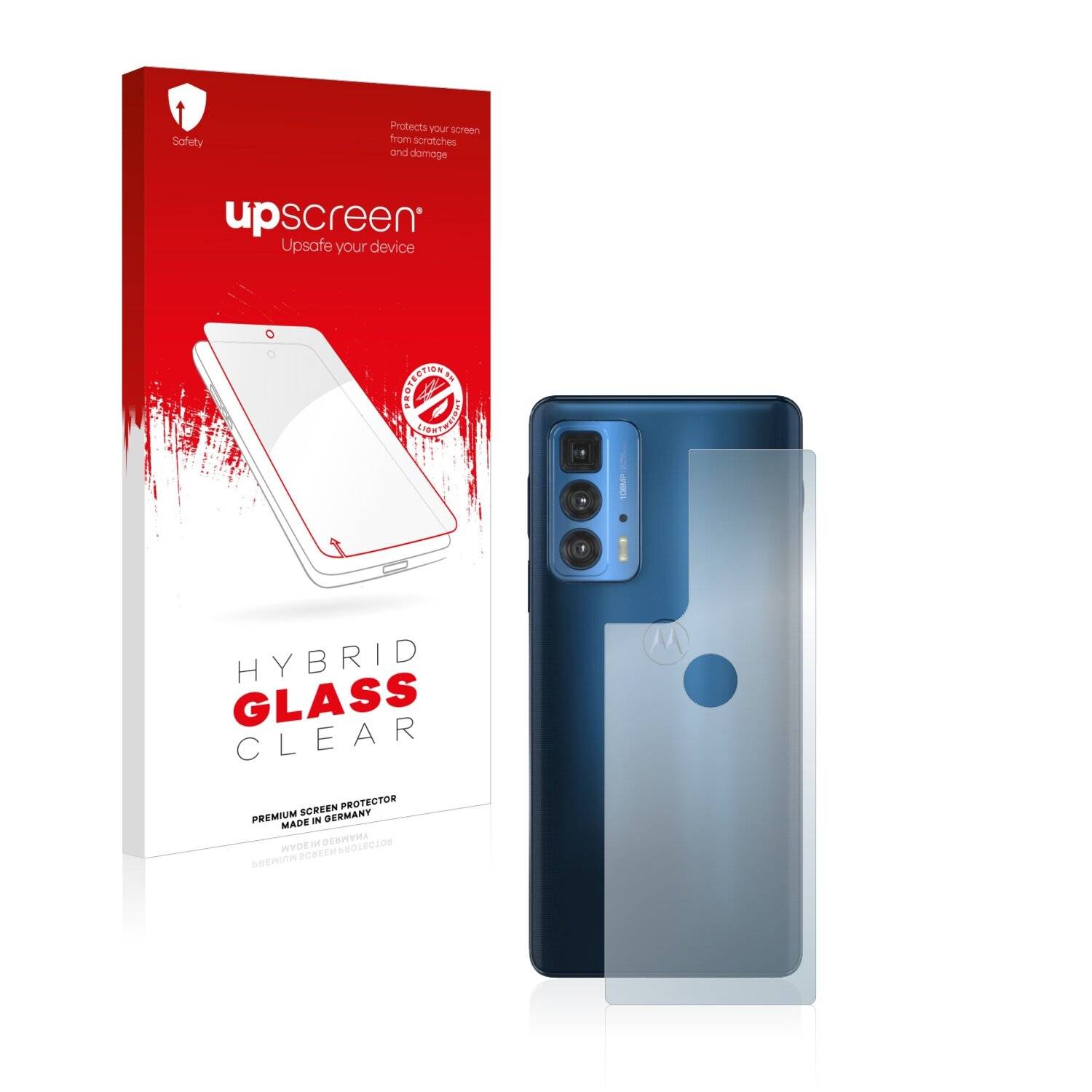 upscreen Hybrid Glass Clear Premium Schutzglas Folie für Motorola Edge S Pro
