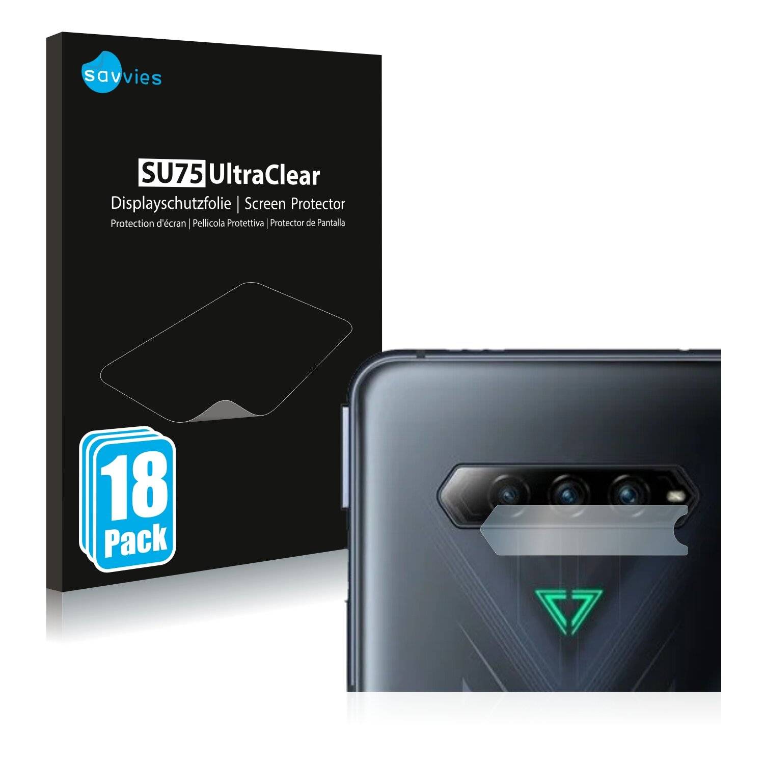 18x Savvies SU75 Displayschutzfolie für Xiaomi Black Shark 4 Pro (NUR