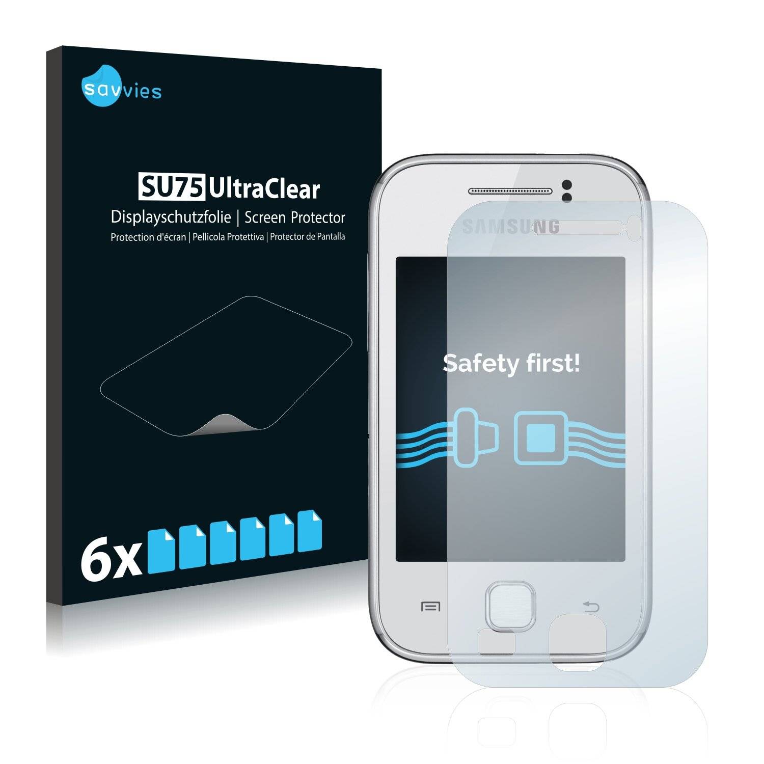 6x Savvies SU75 Displayschutzfolie für Samsung Galaxy Y Young