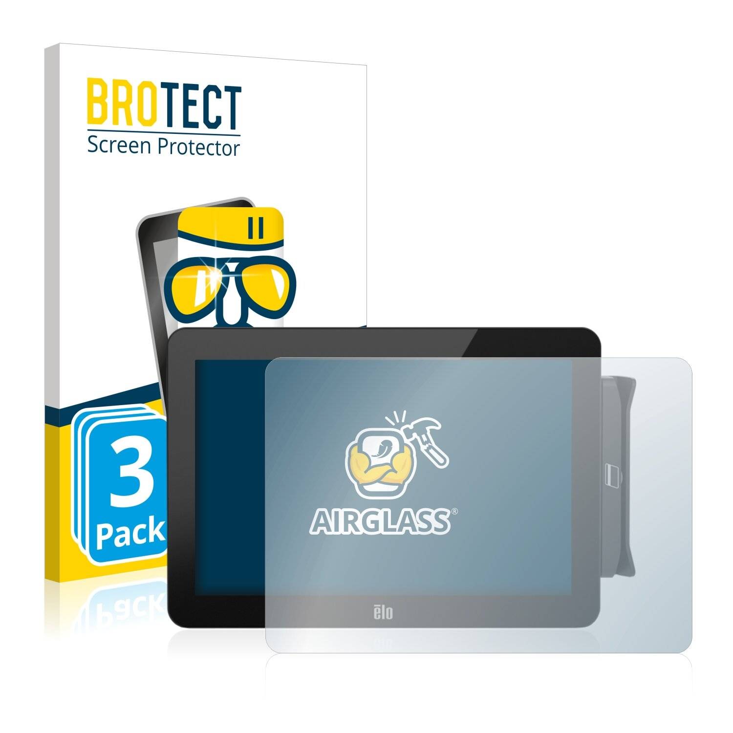 3x BROTECT AirGlass Schutzglas Folie für Elo TouchSystems