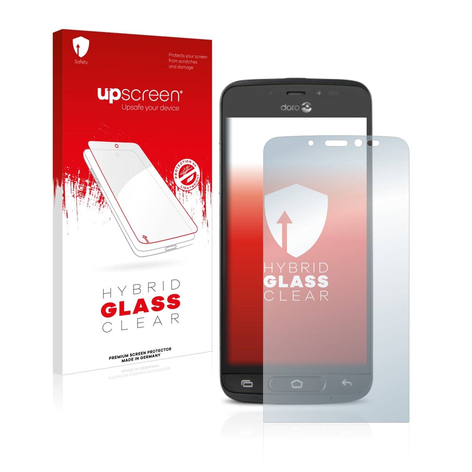 upscreen Hybrid Glass Clear Premium Schutzglas Folie für Doro