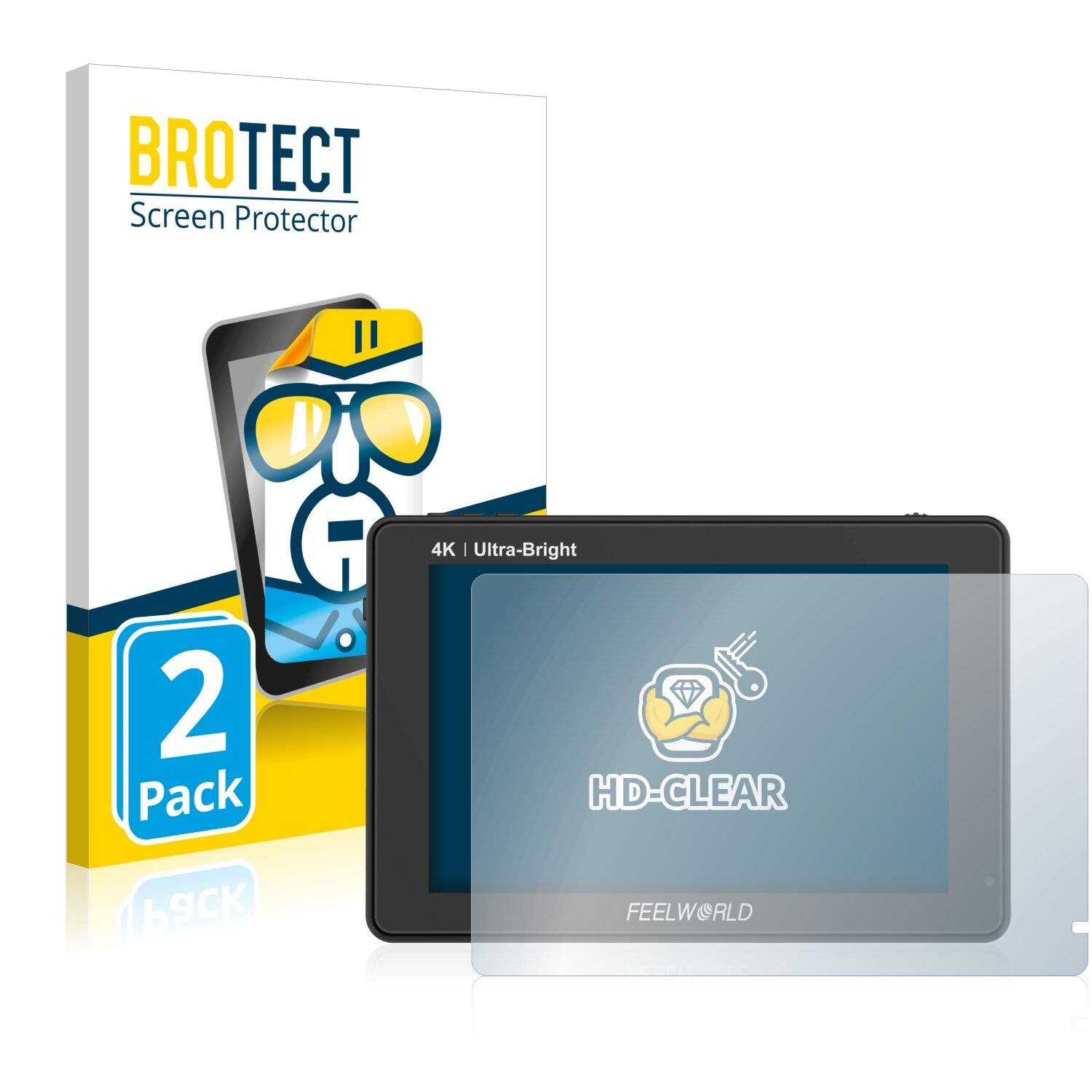 2x BROTECT HD-Clear Displayschutzfolie für Feelworld LUT7