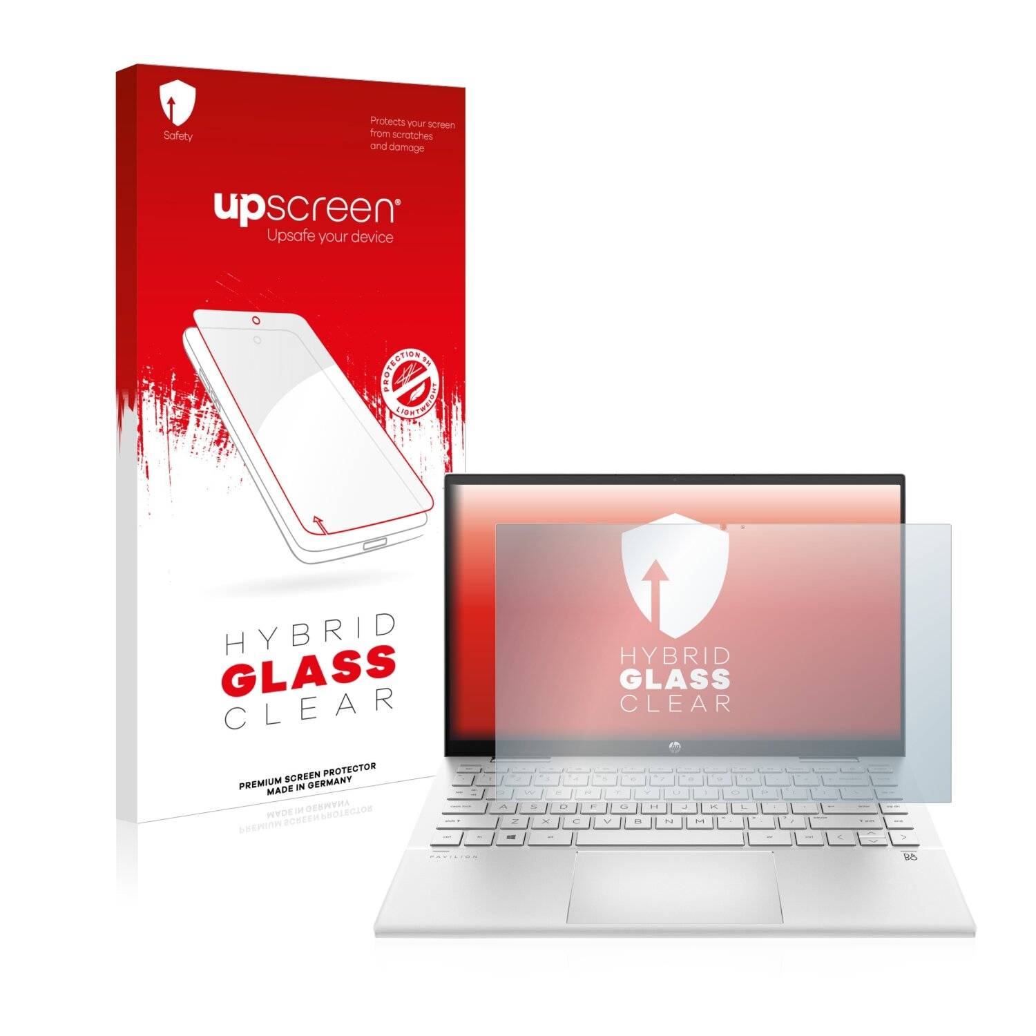 upscreen Hybrid Glass Clear Premium Schutzglas Folie für HP Pavilion x360