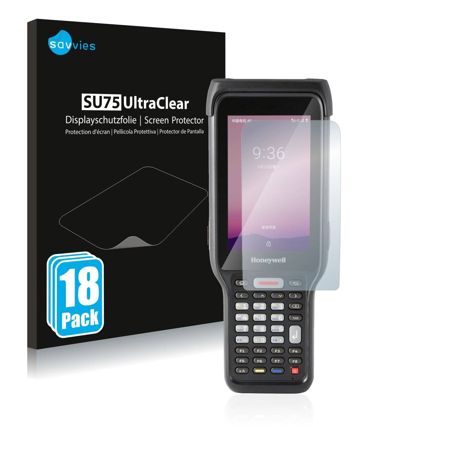 18x Savvies SU75 Displayschutzfolie für Honeywell ScanPal