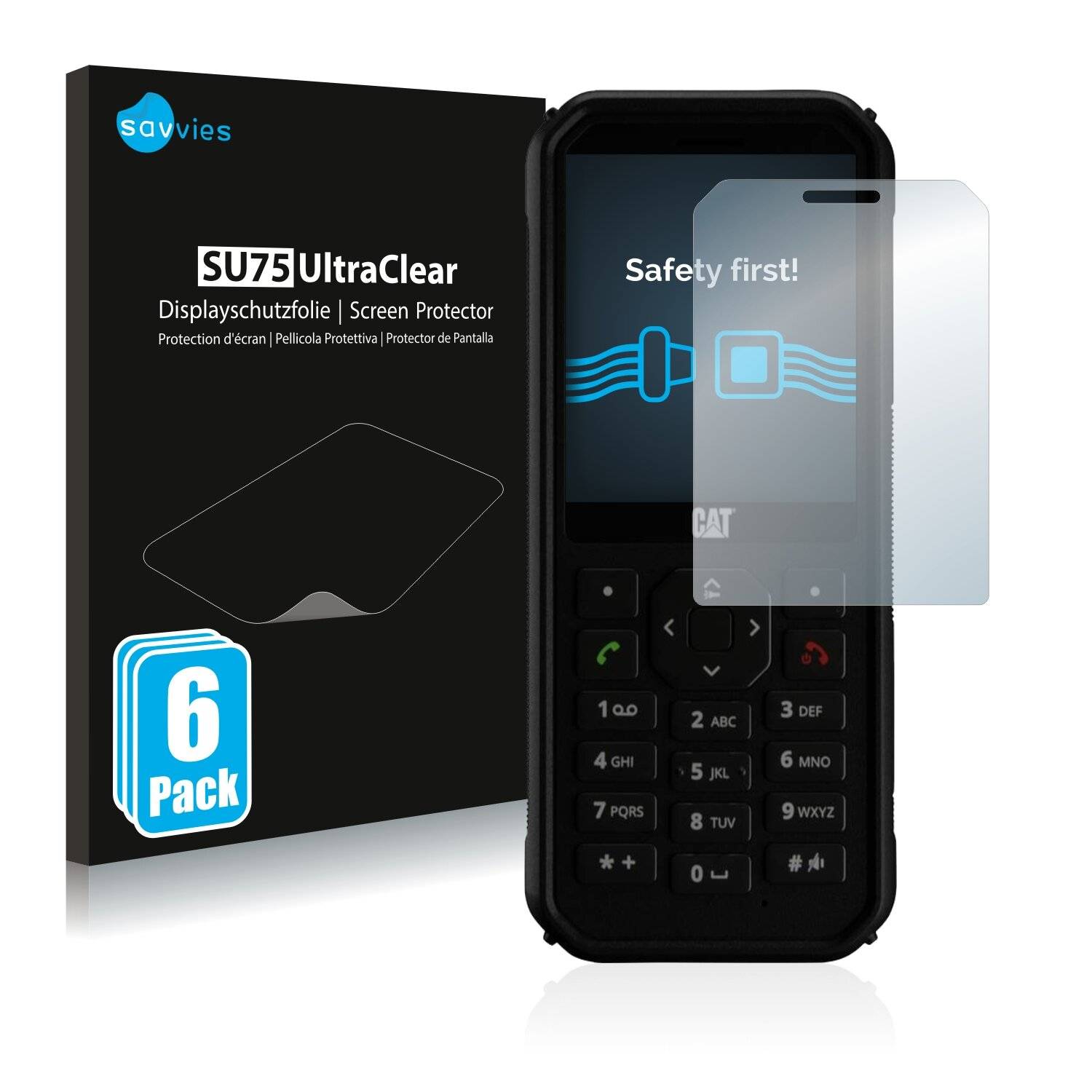 6x Savvies SU75 Displayschutzfolie für Caterpillar Cat