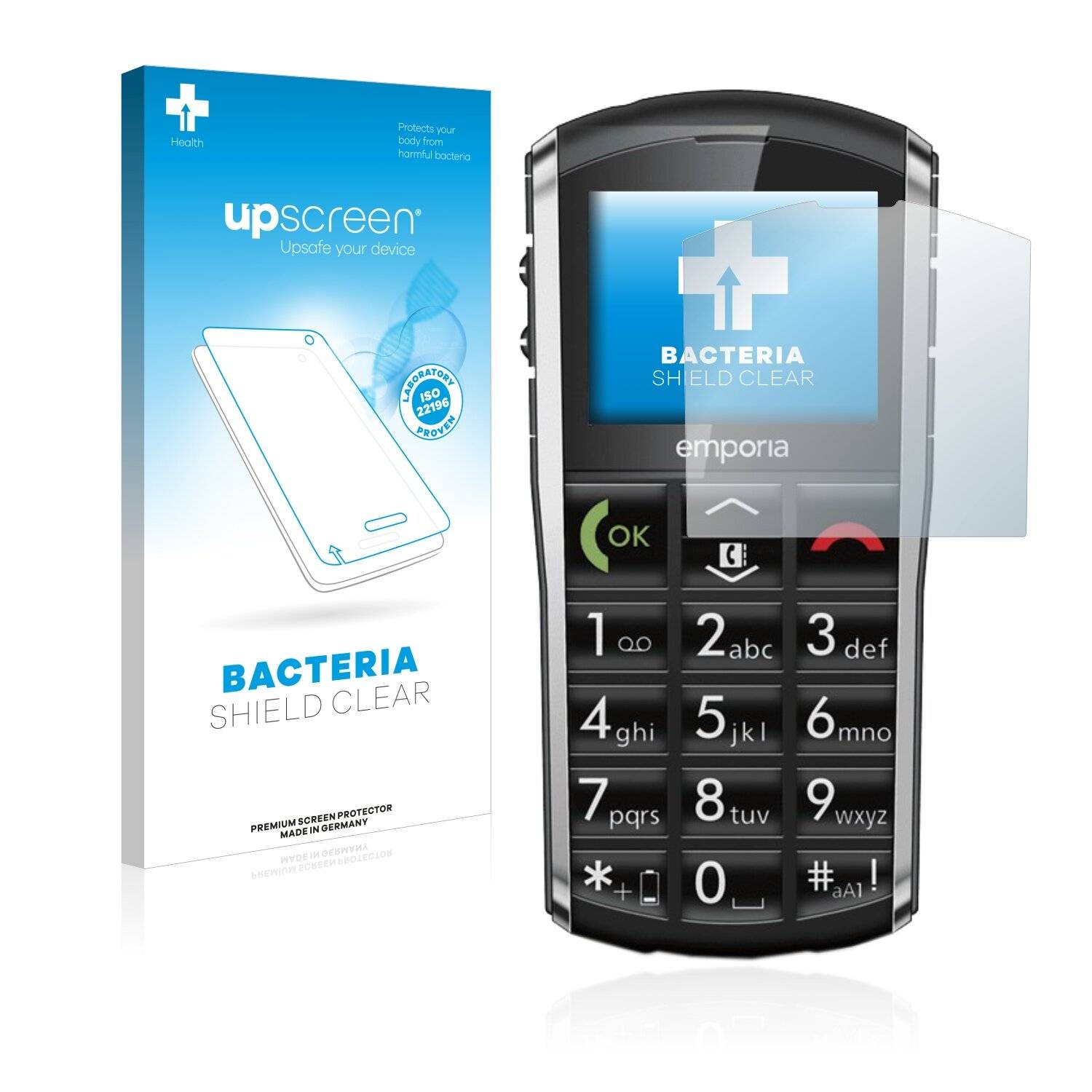 upscreen Bacteria Shield Clear Premium Antibakterielle Displayschutzfolie für Emporia