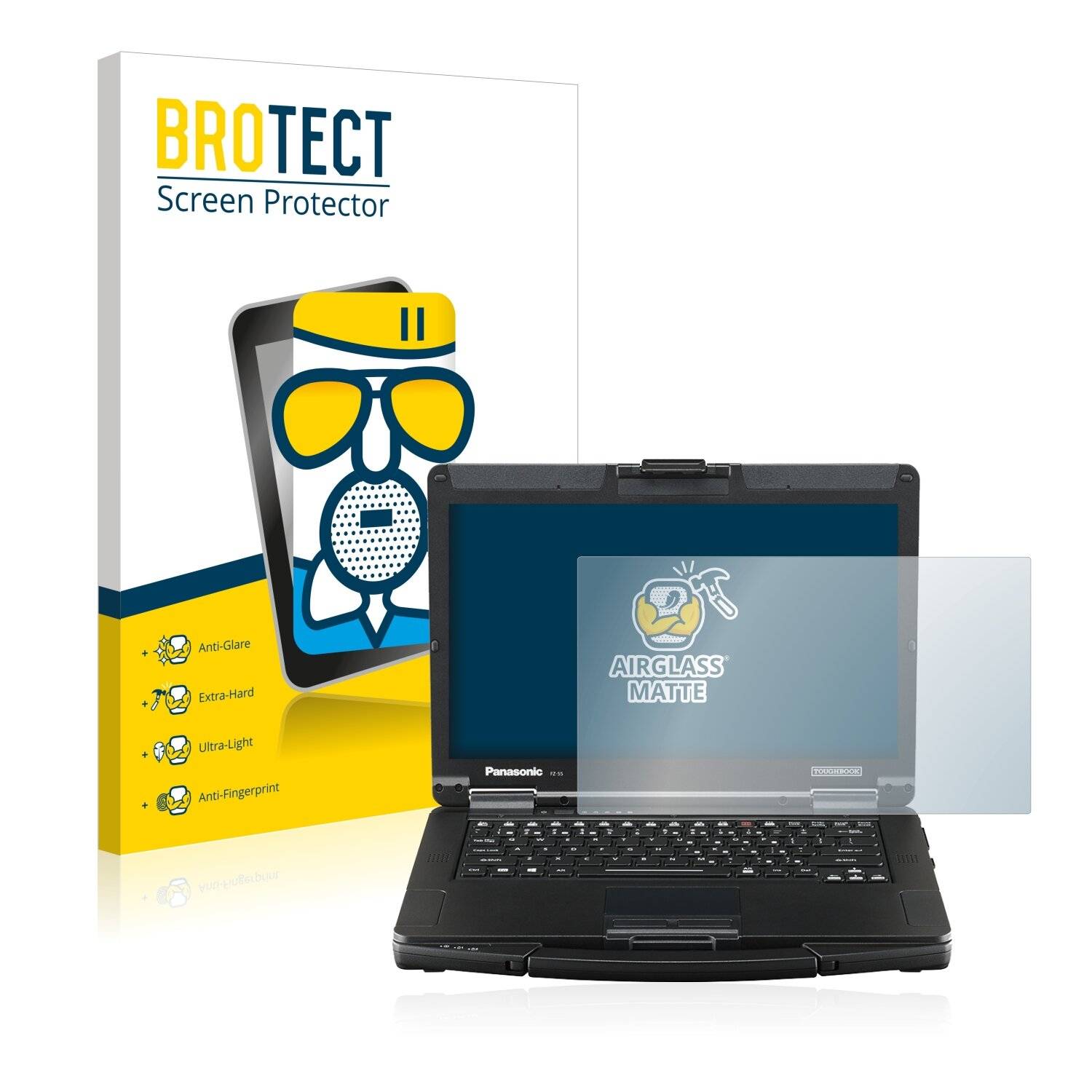BROTECT AirGlass Matte Schutzglas Folie für Panasonic Toughbook FZ-55