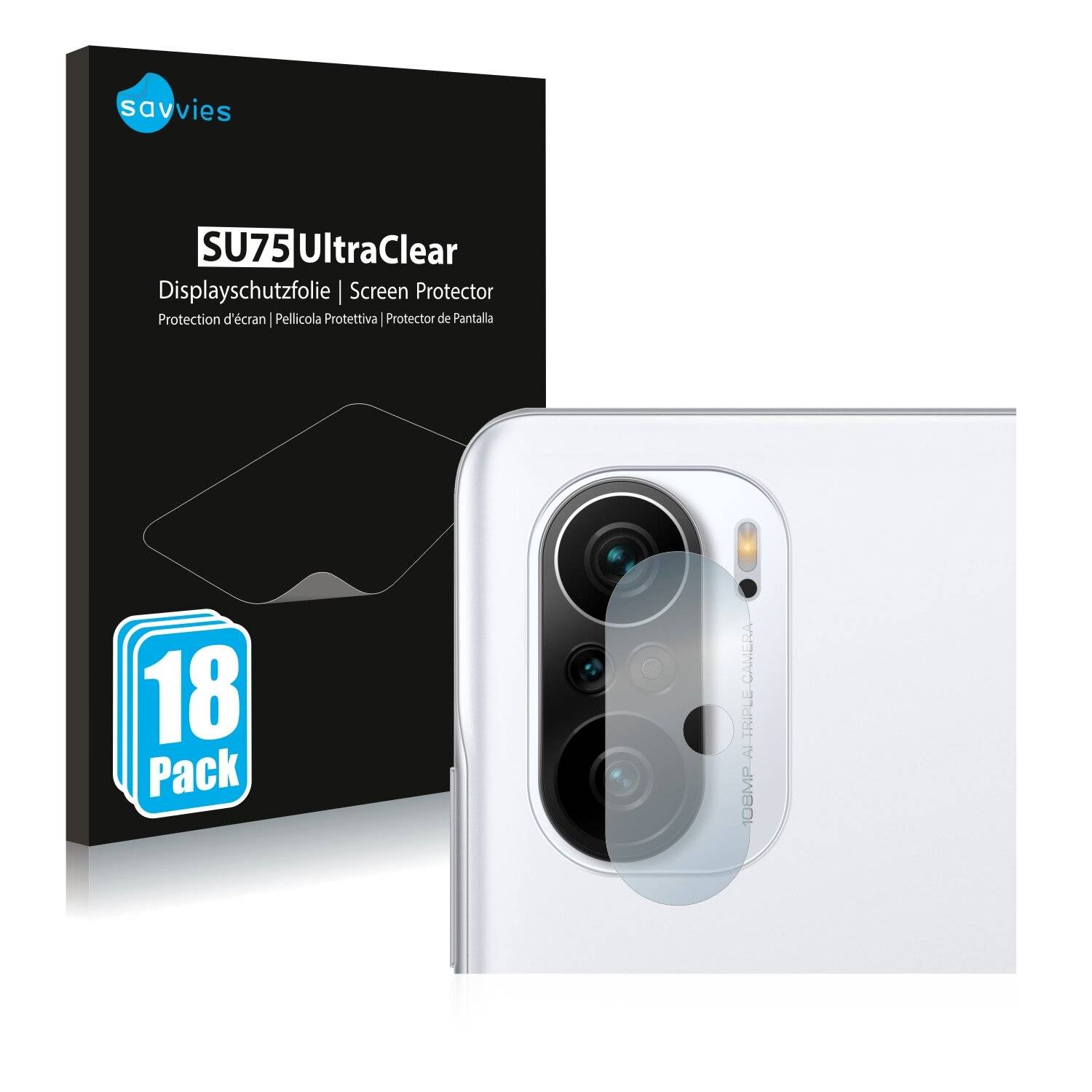18x Savvies SU75 Displayschutzfolie für Xiaomi Poco F3 (NUR