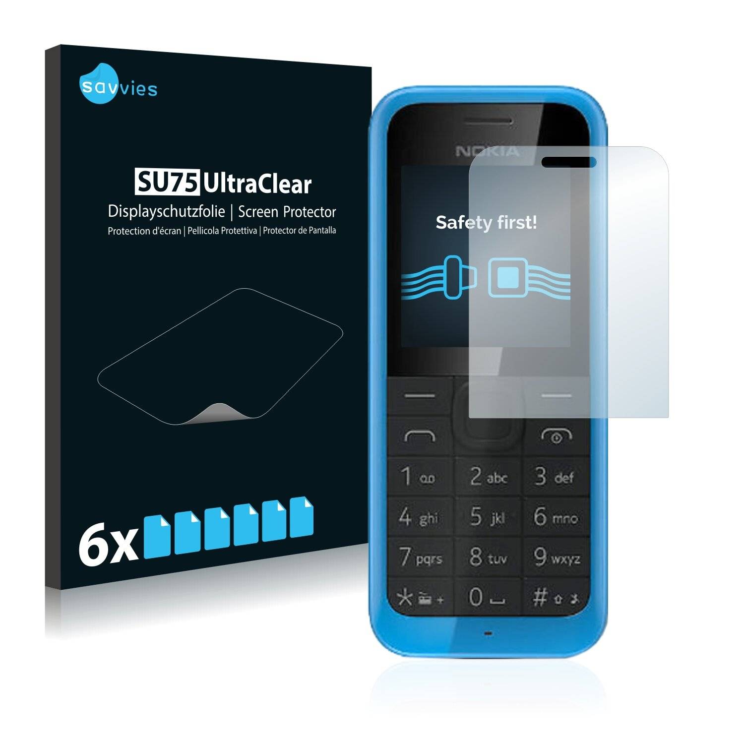 6x Savvies SU75 Displayschutzfolie für Nokia 105 Dual Sim