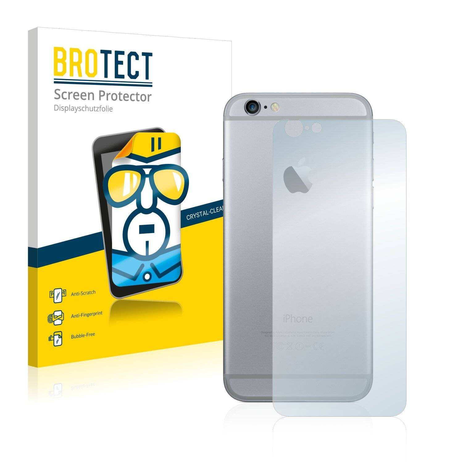 2x BROTECT HD-Clear Displayschutzfolie für Apple iPhone 6 Rückseite (gesamte