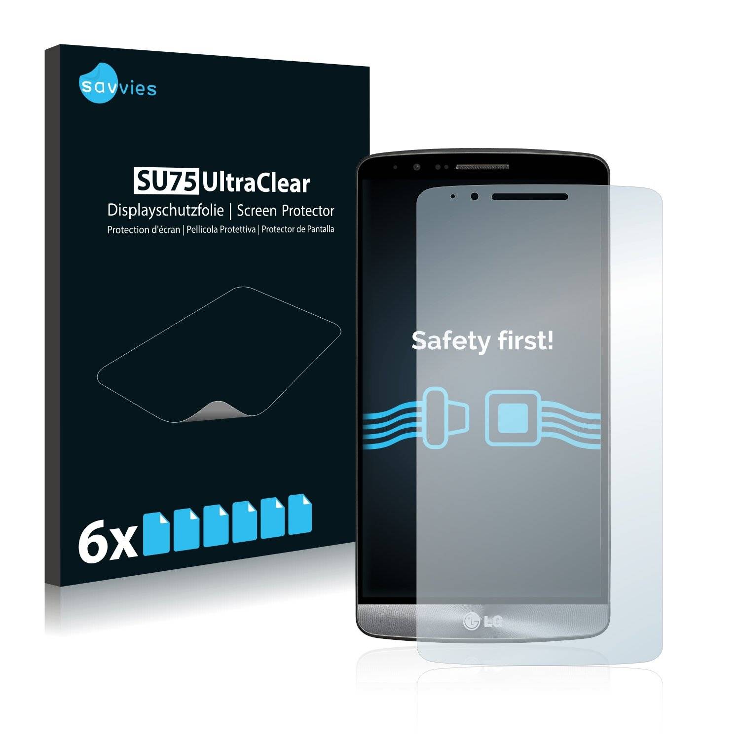 6x Savvies SU75 Displayschutzfolie für LG G3