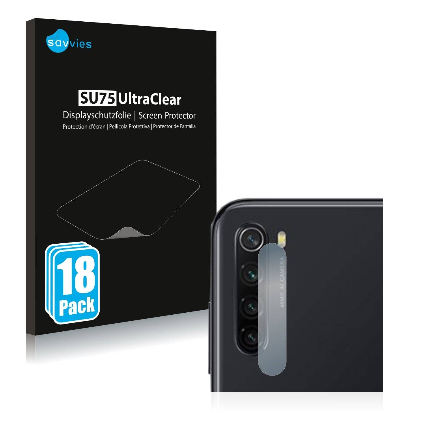 18x Savvies SU75 Displayschutzfolie für Xiaomi Redmi Note 8 2021 (NUR