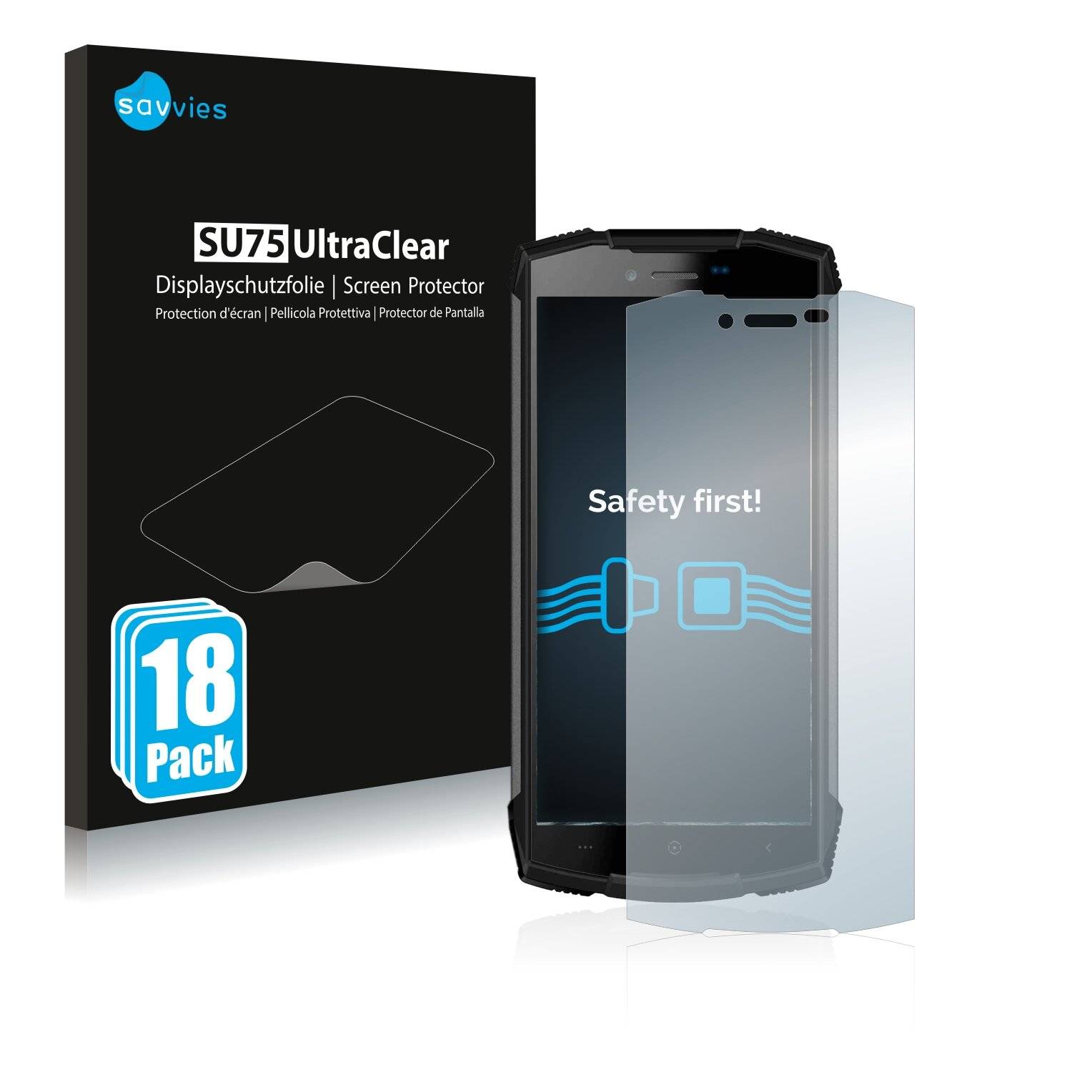 18x Savvies SU75 Displayschutzfolie für Doogee S55