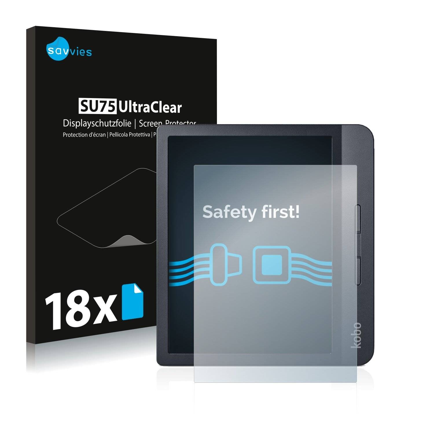 18x Savvies SU75 Displayschutzfolie für Kobo Libra