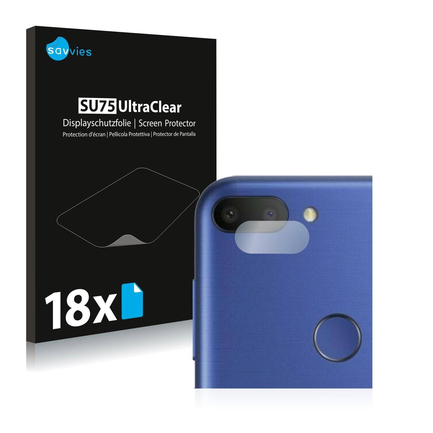18x Savvies SU75 Displayschutzfolie für Alcatel 1S 2019 (NUR