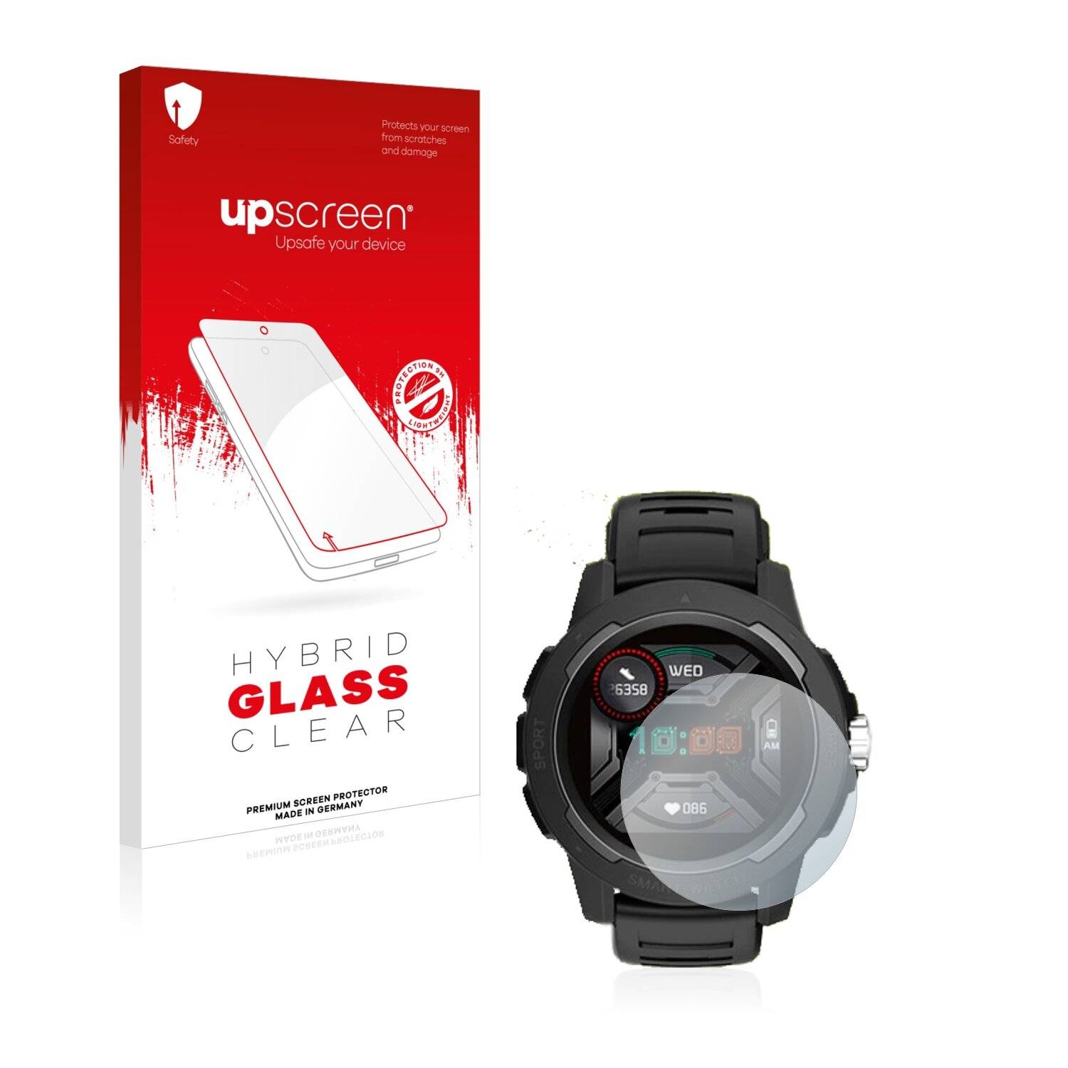 upscreen Hybrid Glass Clear Premium Schutzglas Folie für North Edge Mars