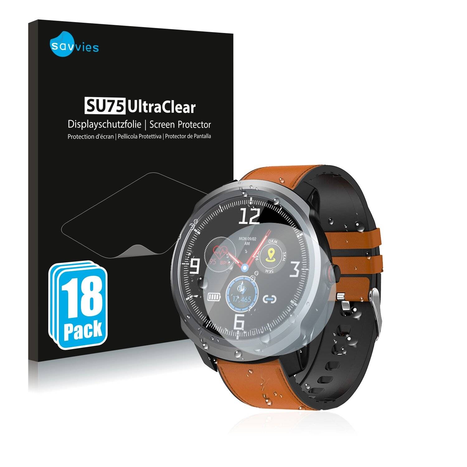 18x Savvies SU75 Displayschutzfolie für Byttron M15