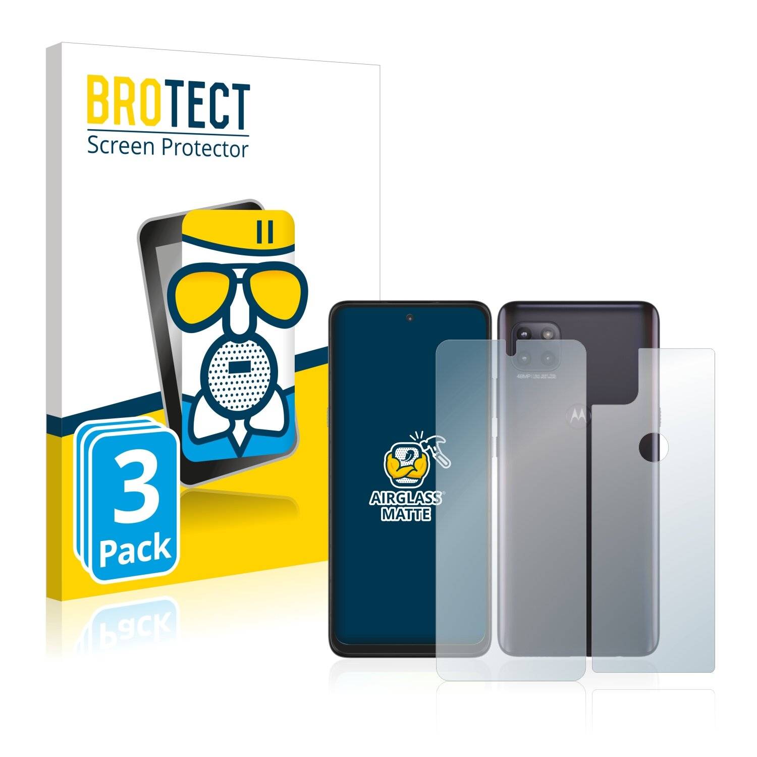 3x BROTECT AirGlass Matte Schutzglas Folie für Motorola Moto G 5G (Vorder +